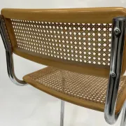 Vintage bar stool 80's Design Cesca style chrome and webbing