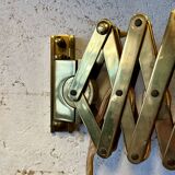 Brass accordion arm wall lamp by alfred müller for amba – 50s