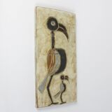 Vintage wall ceramic with bird decoration