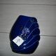 Blue lacquered vase with flowers & applied leaves
