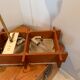 Scandinavian suspension design in teak and vintage perspex from the 1970s.
