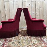 Paire de fauteuils crapauds Napoléon III