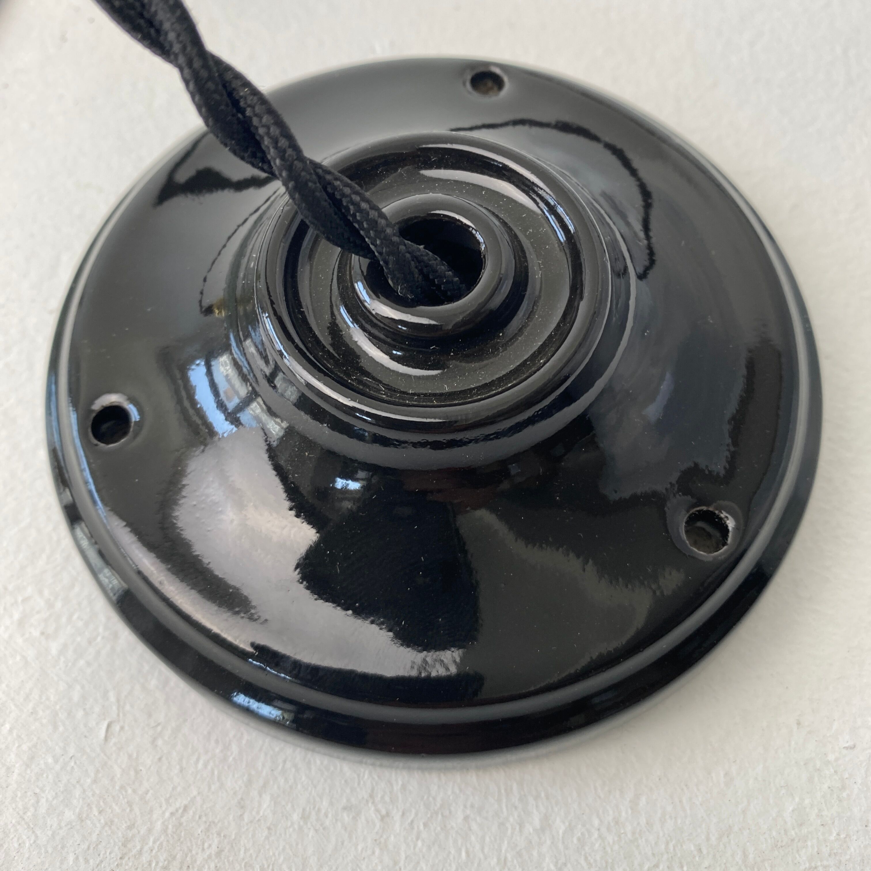 Old industrial blue grey enamelled suspension