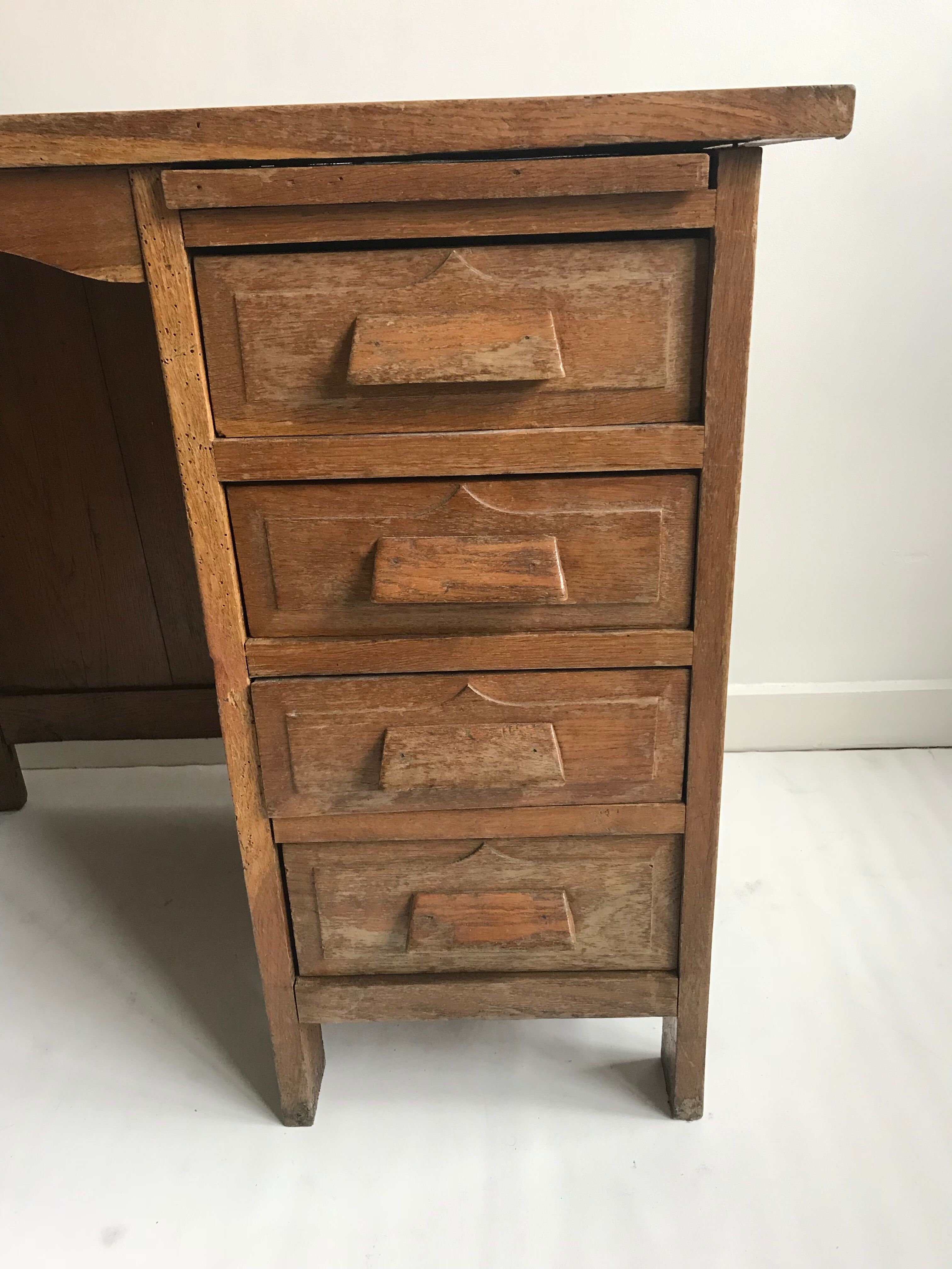 Accountant in solid wood desk