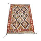 Vintage Afghan Kilim Made Of New Wool 79x119, 1980s