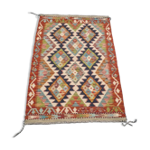 Tapis Kilim afghan vintage en laine vierge 79x119, années 1980