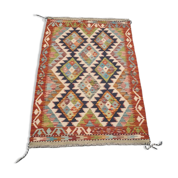 Tapis Kilim afghan vintage en laine vierge 79x119, années 1980