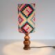 Vintage 70s bedside lamps, printed lampshades