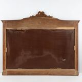 Miroir Art Déco en chêne à décors sculptés et miroir à facettes, années 1930