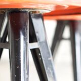 Xavier Pauchard - Two round Tholix metal bistro tables 1960