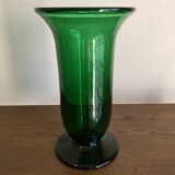 XXL mid-century Medici vase in Empoli glass Italian work 1960