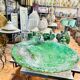 Large green ceramic plate by Tamegroute - 60 cm