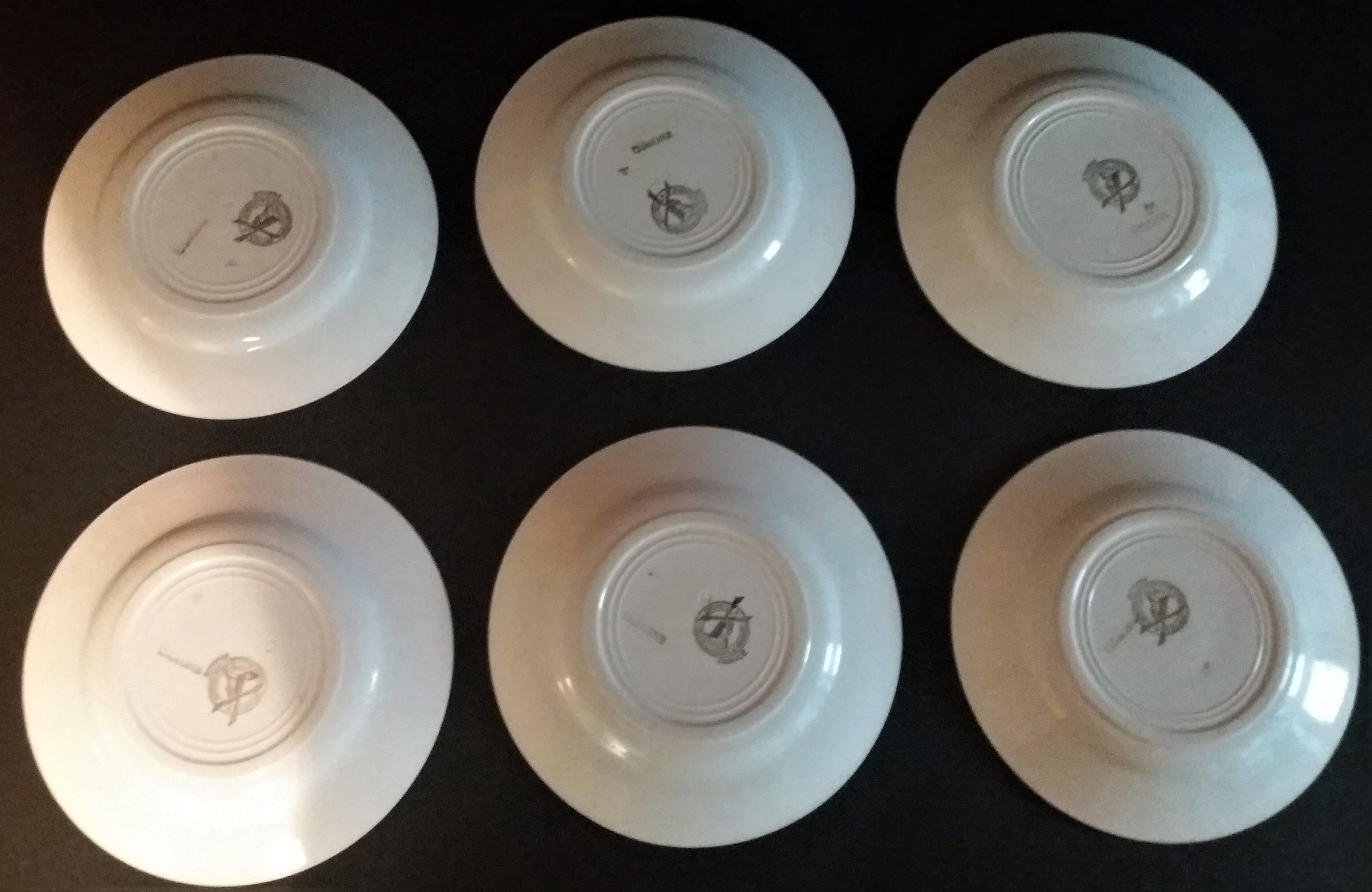 Series of six dessert plates in Orchies model Simone