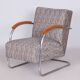 Czech Bauhaus Armchair in Chrome and Beech attributed to Mücke Melder, 1930s