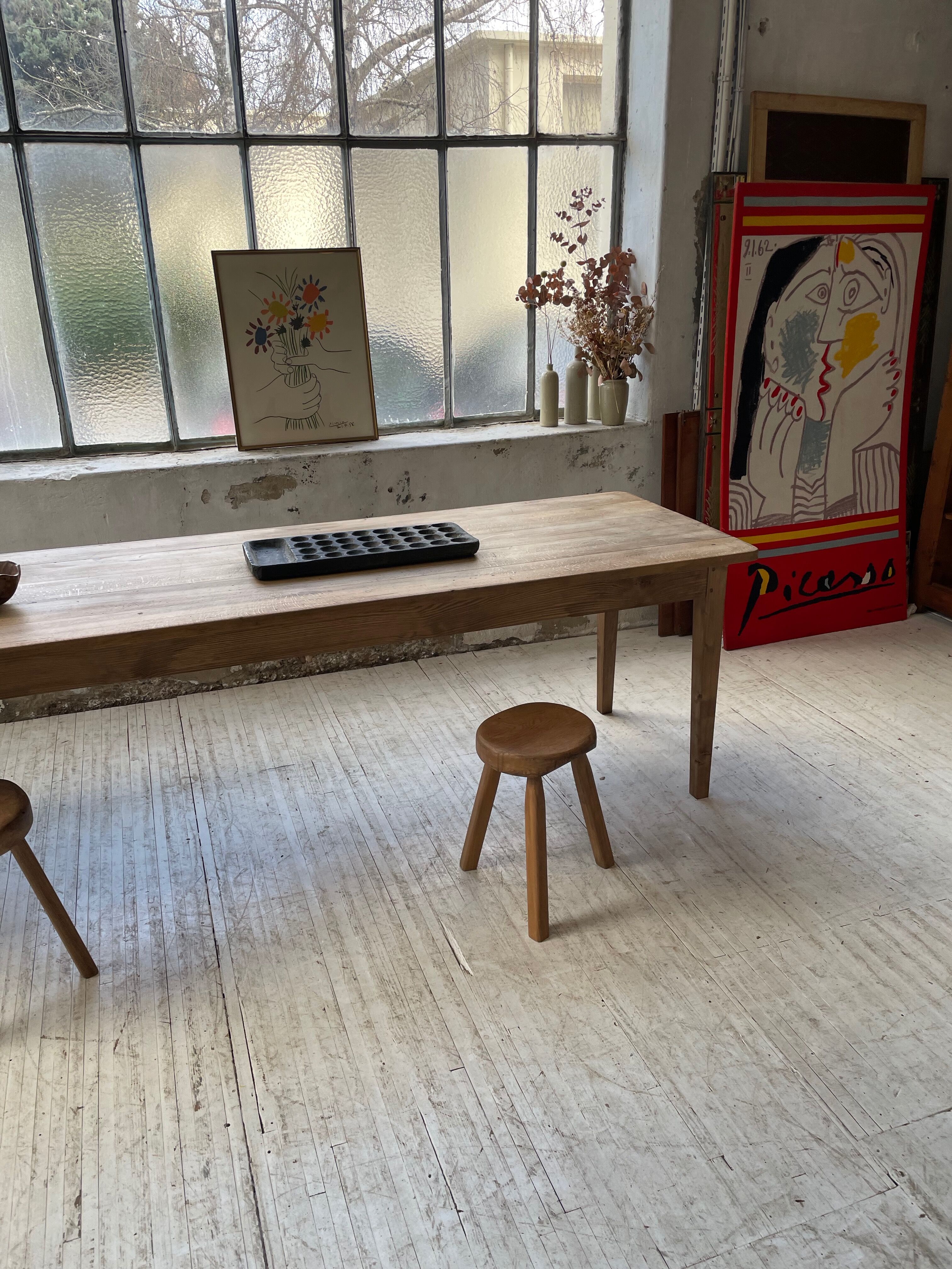 XL farmhouse table in beech and pine 3m