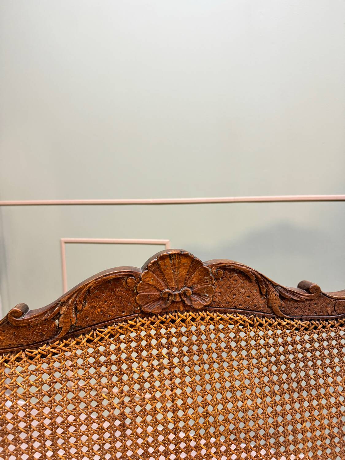 Bench Sofa In Cane Walnut From Regency Period XVIII Eme Century