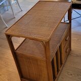 Rattan vinyl storage cabinet