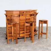 Bar brutaliste | tabourets de bar | années 1970 | pin