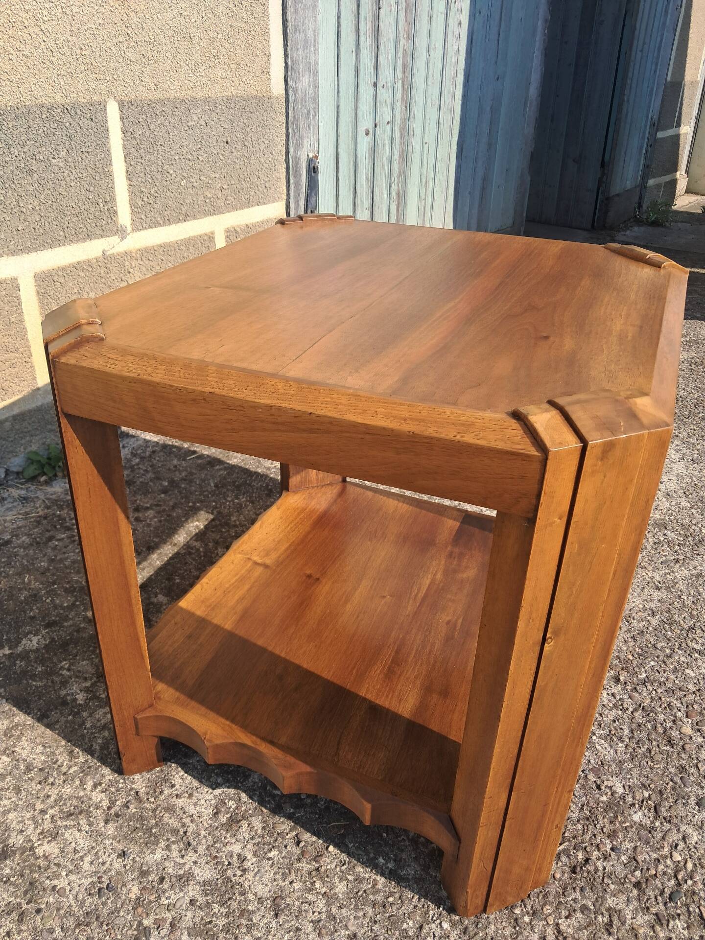 Art Deco coffee table in solid walnut