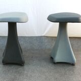 Pair of gray stools vintage design 1980