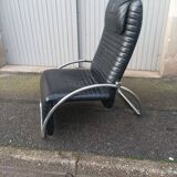 Vintage black leather armchair
