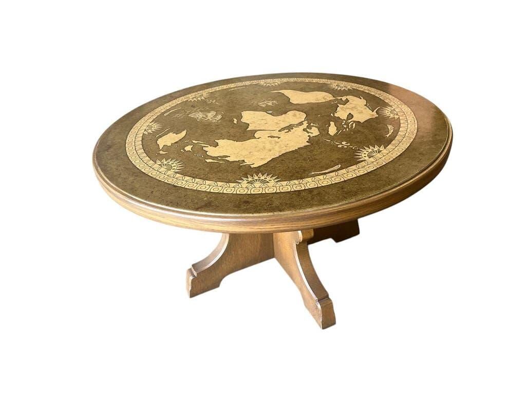 Rustic vintage high coffee table in wood