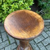 Vintage Wooden Plant Table, Tall Pedestal Side Table, Farmhouse Interior Style, Mid Century Furniture