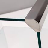 Tempered Glass and Steel Etagere by Gallotti & Radice with a Shelf