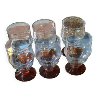 6 verres a pied de couleur