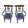 Pair of chairs time-blackened wooden 1900 Blue Velvet