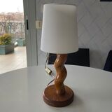Brutalist wooden lamp