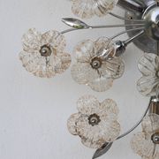 Large Size Gold and Transparent Murano Glass Wall light or Ceiling Light Fl