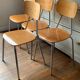 Chaises vintage en bois et chrome