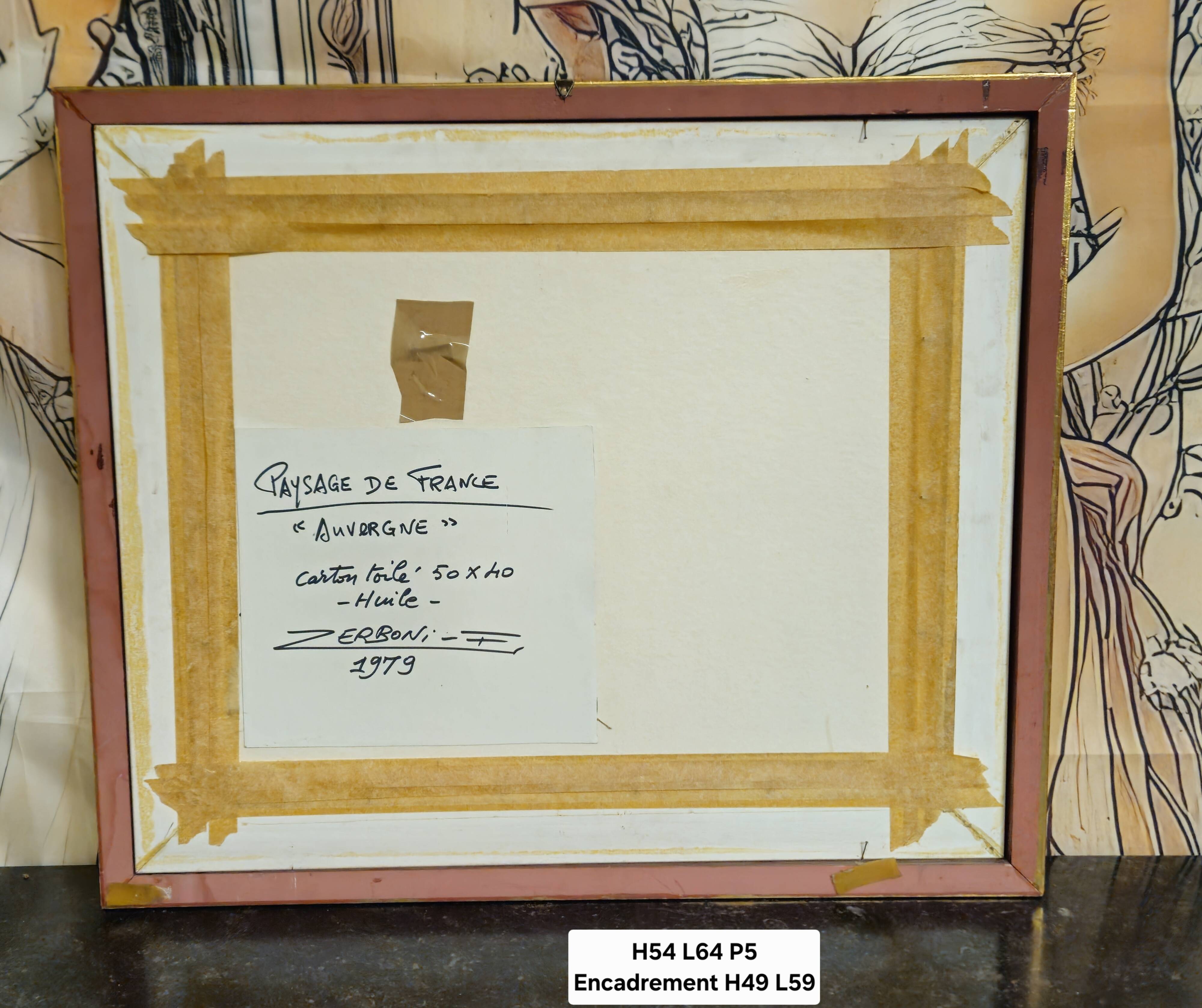 F Zerboni – Landscape of Auvergne – Stone Bridge – Oil on canvas