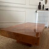 Rochebobois elm burl coffee table, 1970s