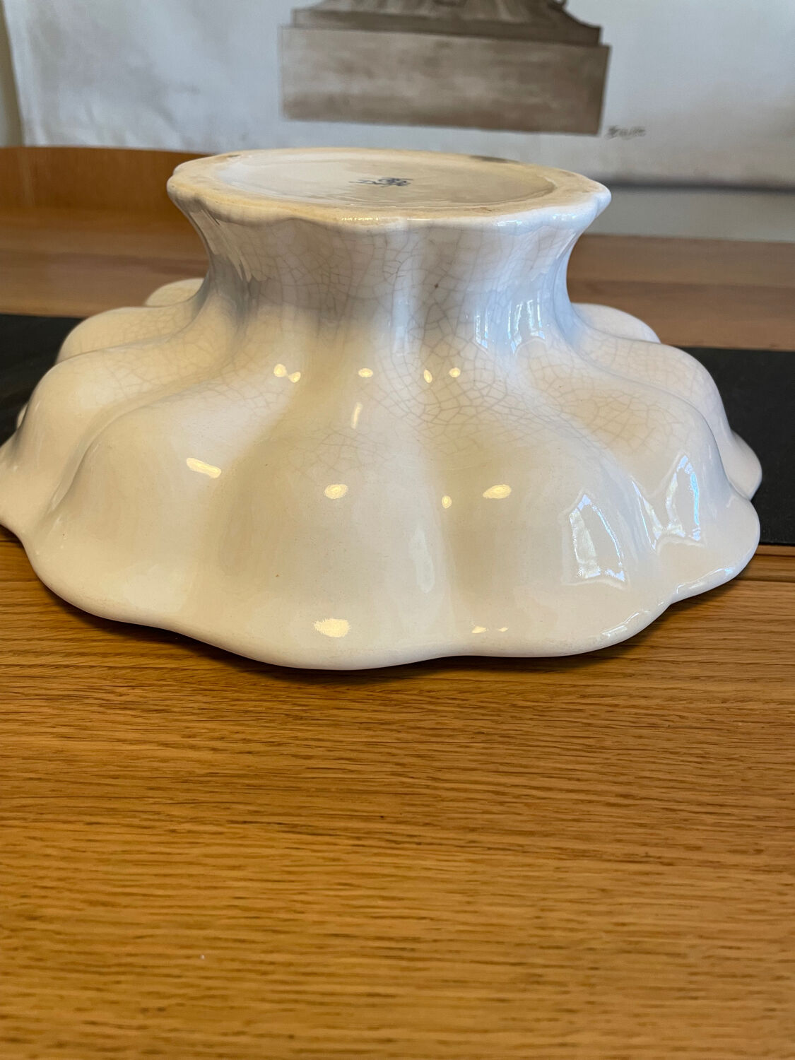 Delft salad bowl in cracked ceramic