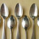 Box of 12 teaspoons in silver metal Apollo Art Deco style