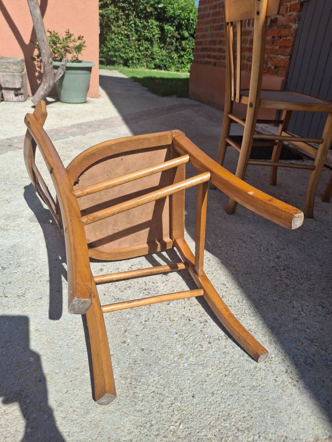 Série de 6 chaises bistrot françaises peintes