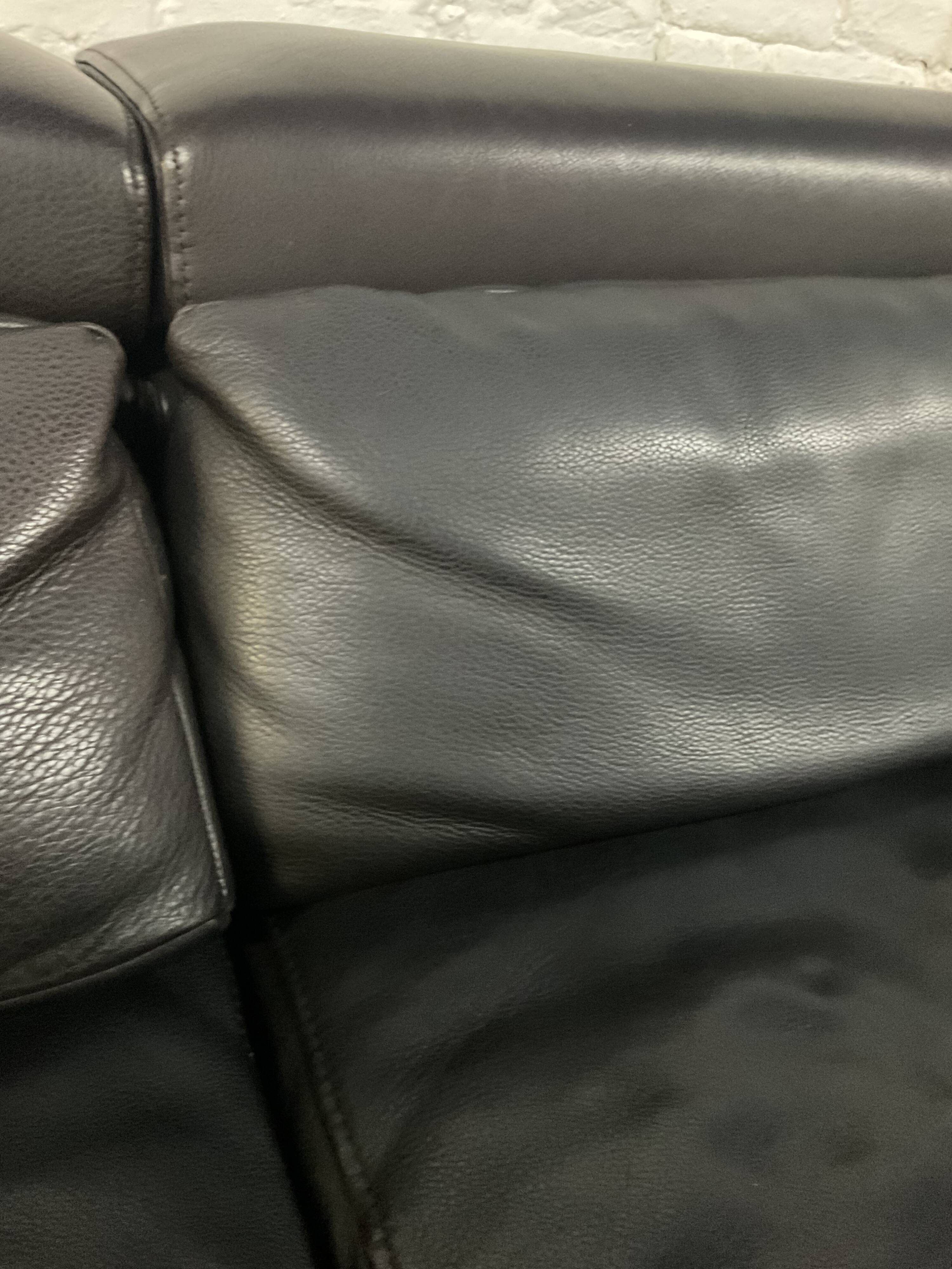 Jori designer sofa in brown leather 3 seats