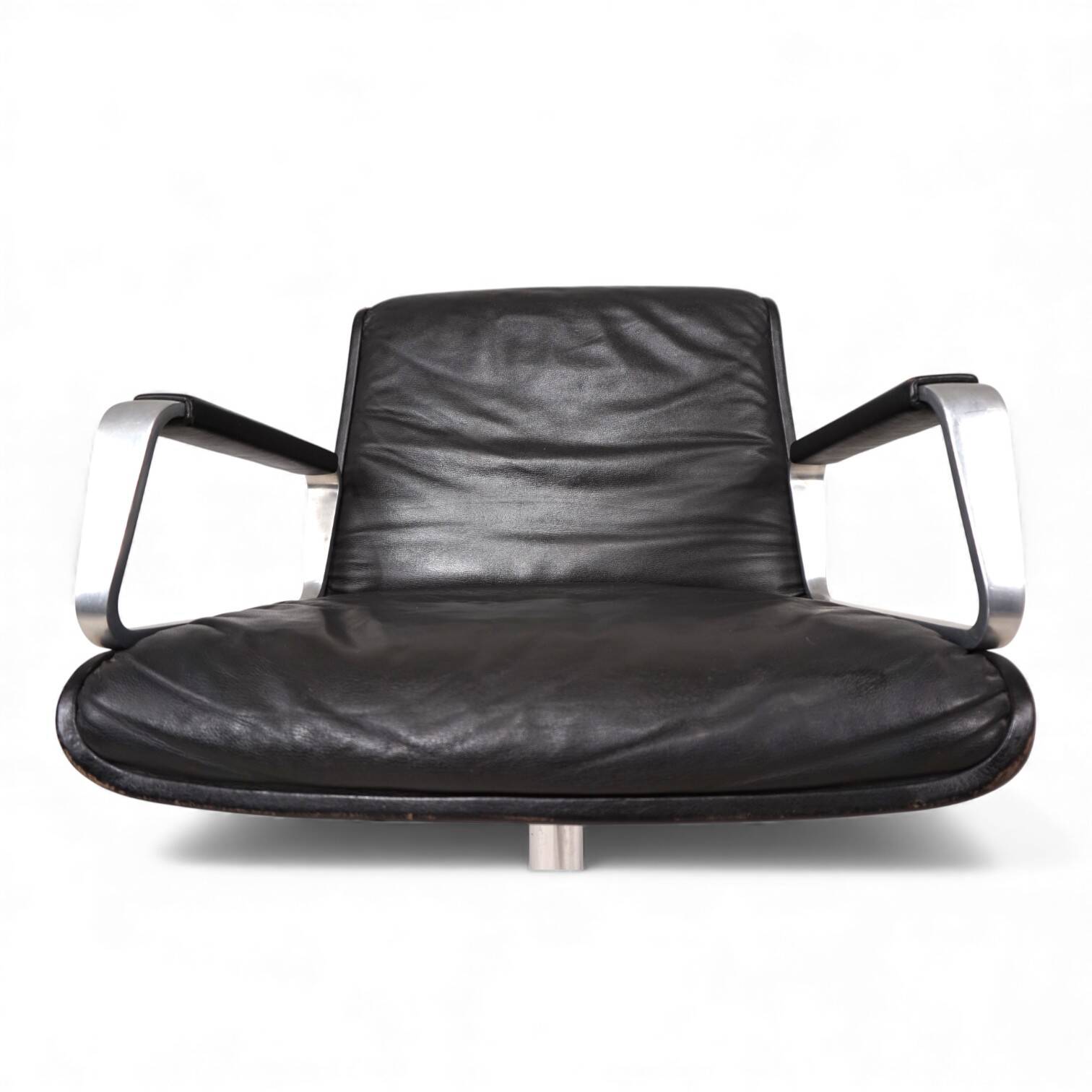 Swivel conference/dining chair in leather Wilkhahn Delta, by Delta Group, 1960