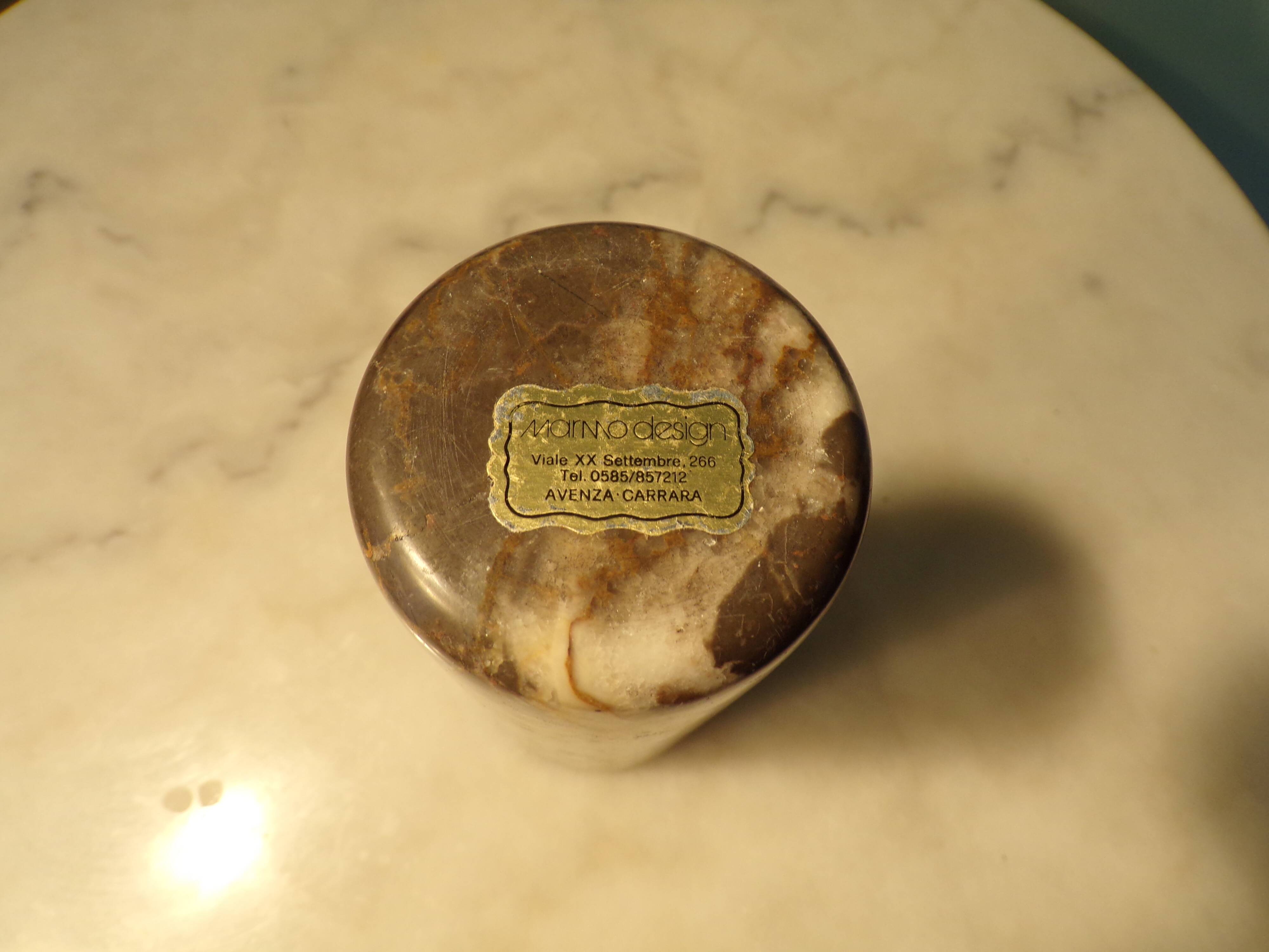 Carrara marble cylinder vase