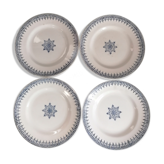 Set of 4 plates St Amand Terre de Fer