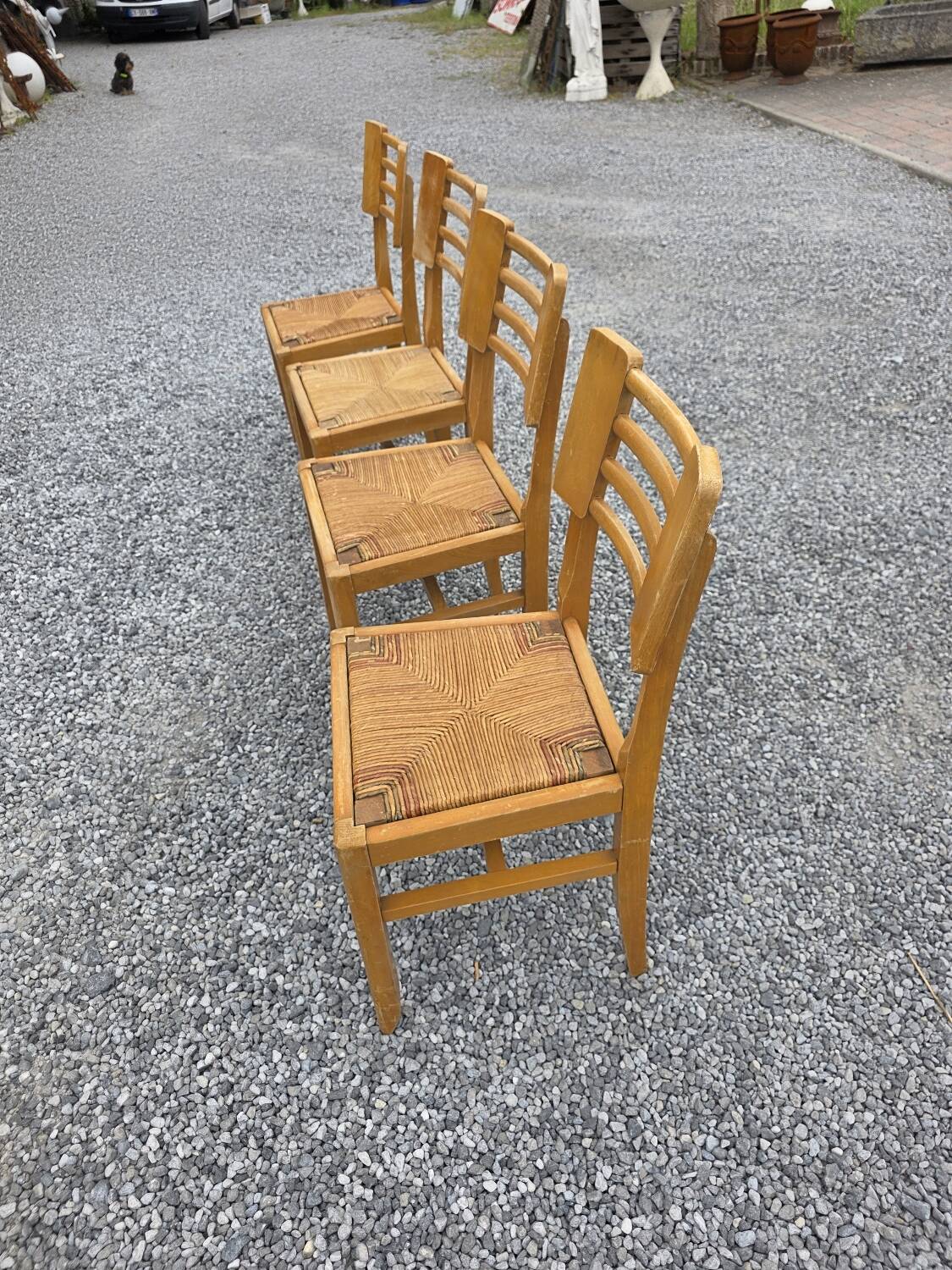 4 Vintage Chairs by Pierre Cruege, French design from the 60s