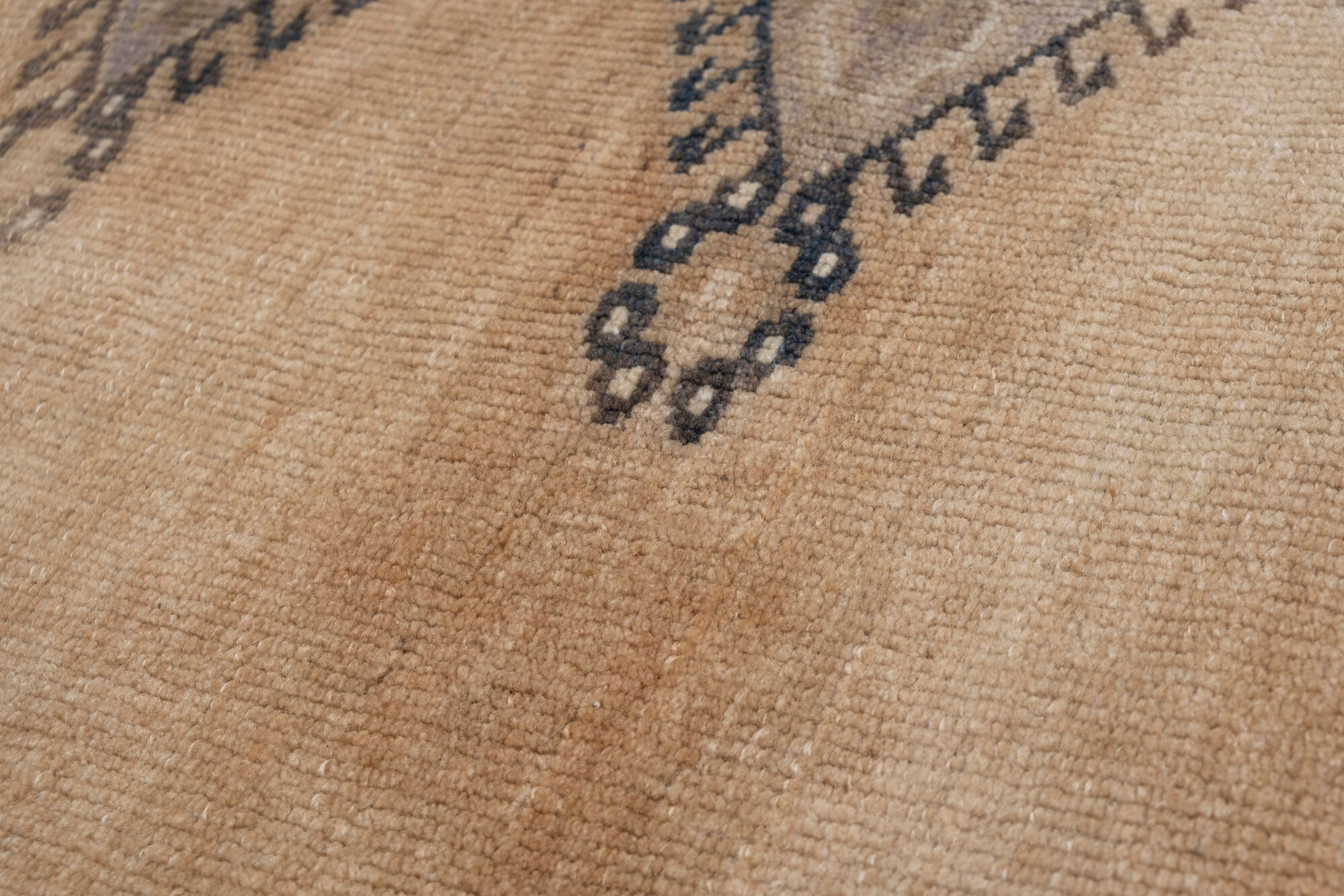 Distressed turkish oushak rug runner with soft color 100 x 228 cm