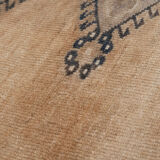 Distressed turkish oushak rug runner with soft color 100 x 228 cm