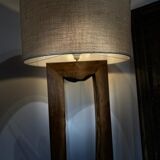 Walnut wood floor lamp