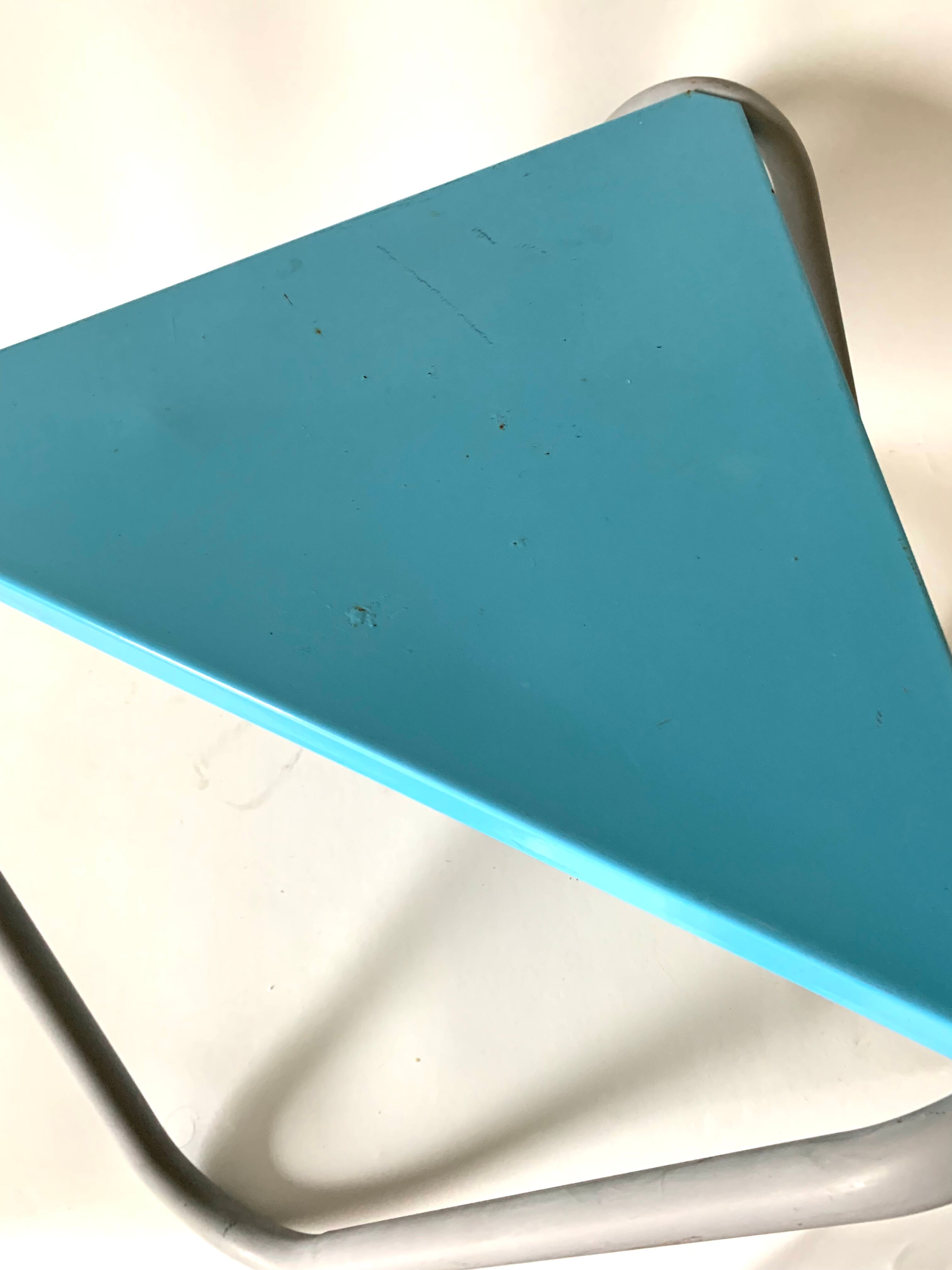 Vintage blue metal coffee table