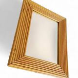 French Riviera Rattan Mirror in the Style of Vivai del Sud, France, 1960s