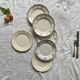 Set of 6 mismatched old earthenware dessert plates Badonviller Longwy