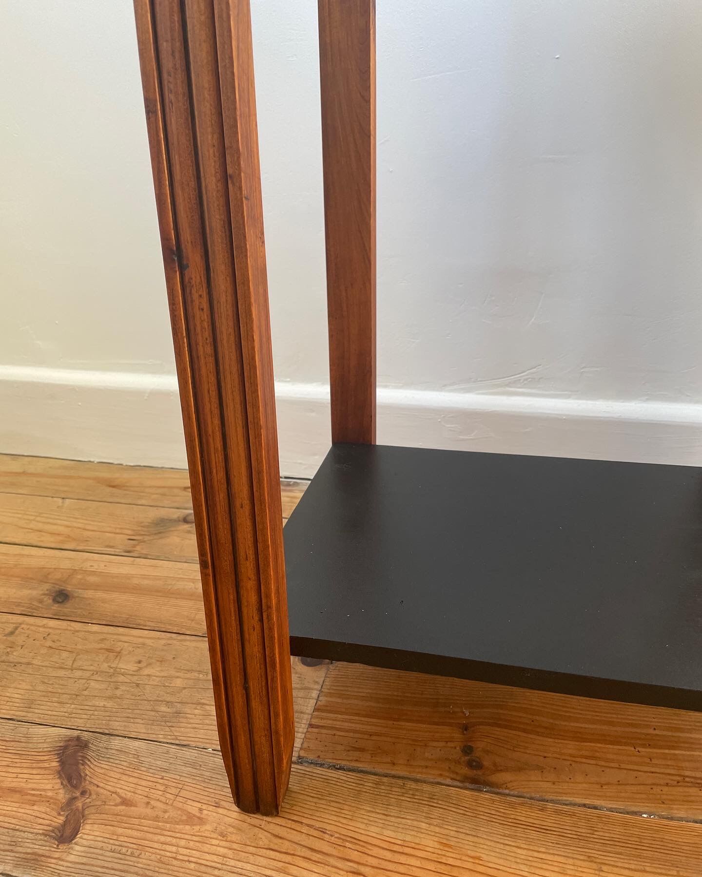 Pedestal table art deco wood and marble